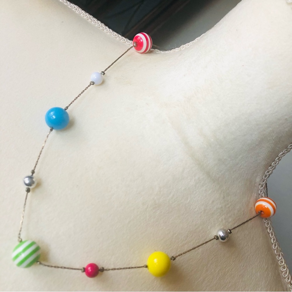 Vintage 90s colorful beaded chain necklace